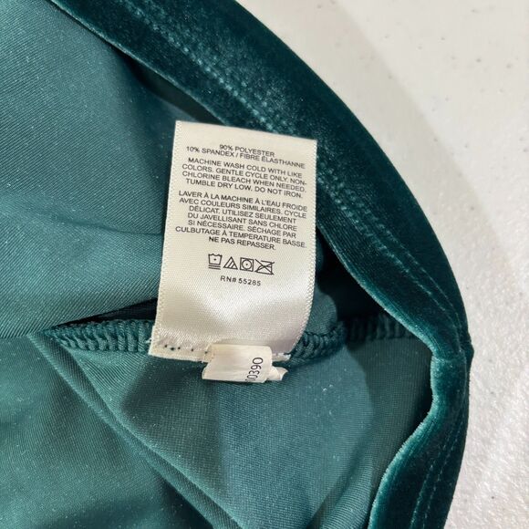 Express Teal Green Velvet Top Women L Short Sleeves Whimsigoth Fairy Romantic - Picture 7 of 7